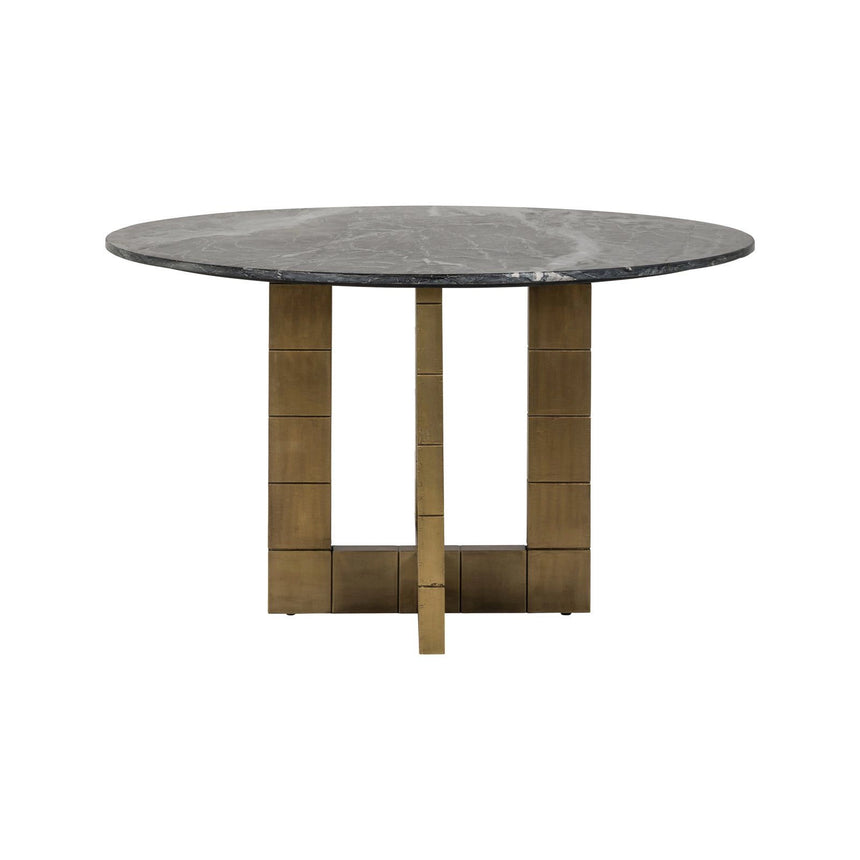 Esstisch Collada aus Marmor in schwarz/gold, 130x130x76 cm von Richmond Interiors – Produktbild 3