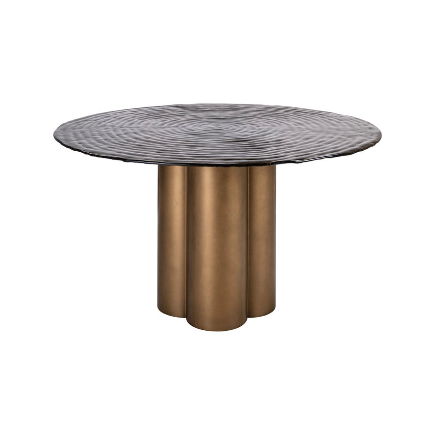 Esstisch Glastonburry aus Eisen und Glas in antikgold, 135x135x76 cm von Richmond Interiors – Bild 2