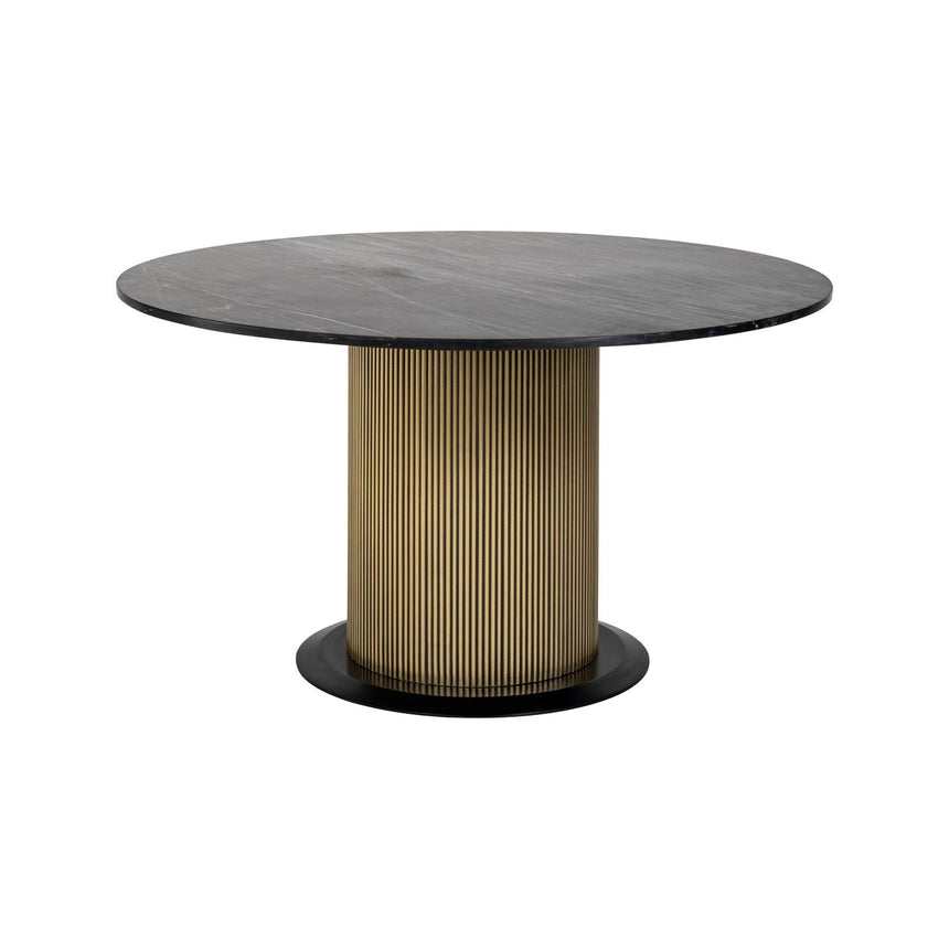 Esstisch Ironville aus Marmor in schwarz/gold, 140x140x76 cm von Richmond Interiors – Produktbild 1