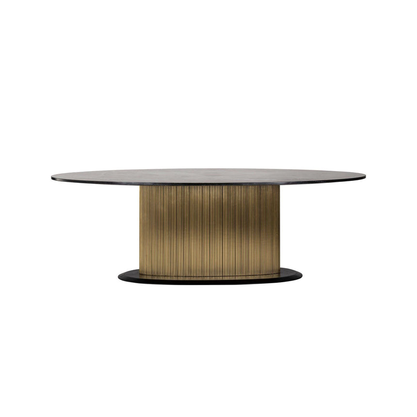 Esstisch Ironville aus Marmor in schwarz/gold, 235x110x76 cm von Richmond Interiors – Produktbild 3