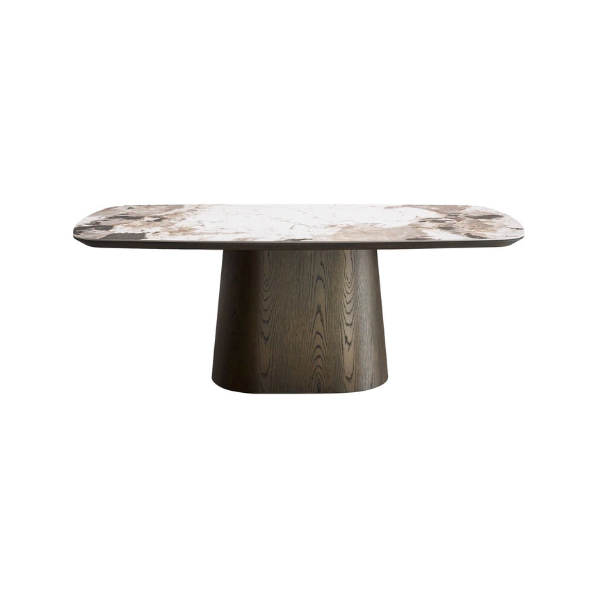 Esstisch Langford mit Eichenfurnier und Keramik in braun, 200x100x75 cm von Richmond Interiors – Bild 3