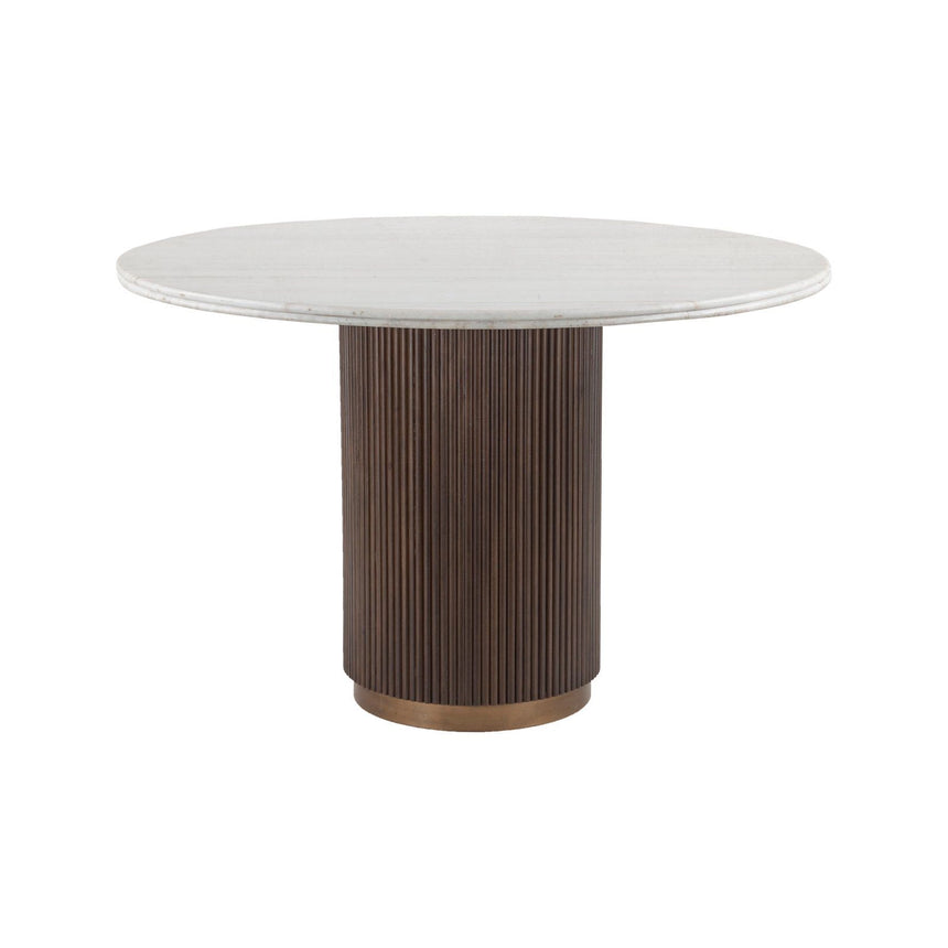 Esstisch Mayfield aus Marmor in weiß/braun, 120x120x76 cm von Richmond Interiors – Produktbild 1