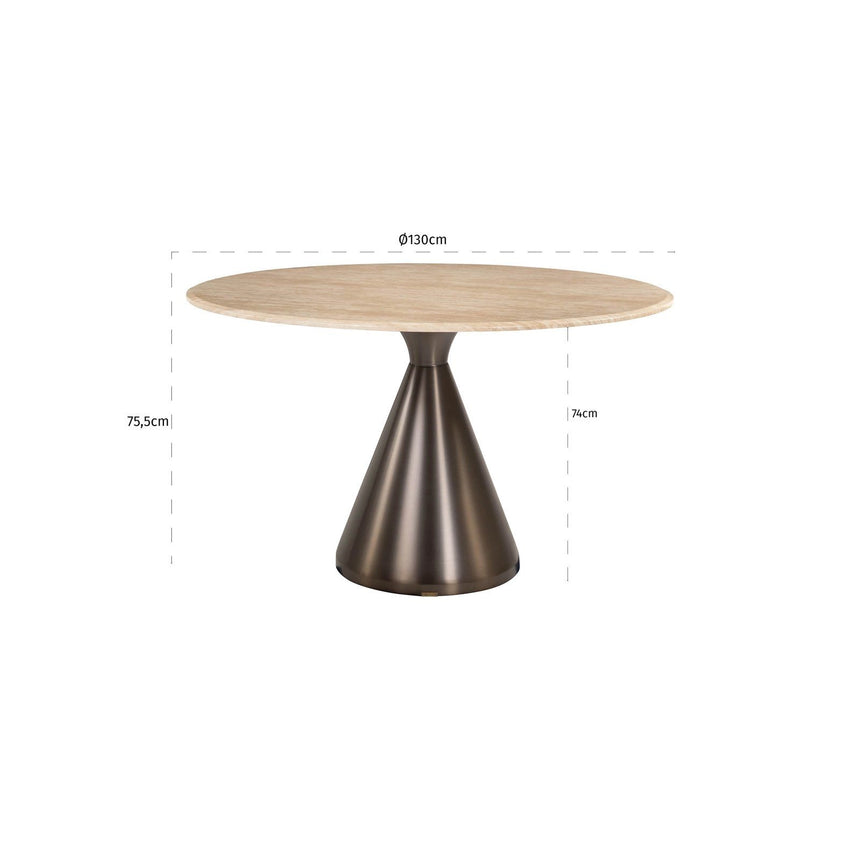 Esstisch Montgommery aus Agglo-Marmor in beige, 130x130x76 cm von Richmond Interiors – Produktbild 2