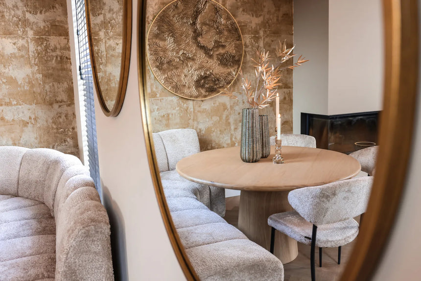 Esszimmer-Eckbank Hillpark in lovely beige mit runder Ecke, 188x78x90 cm von Richmond Interiors – Bild 2