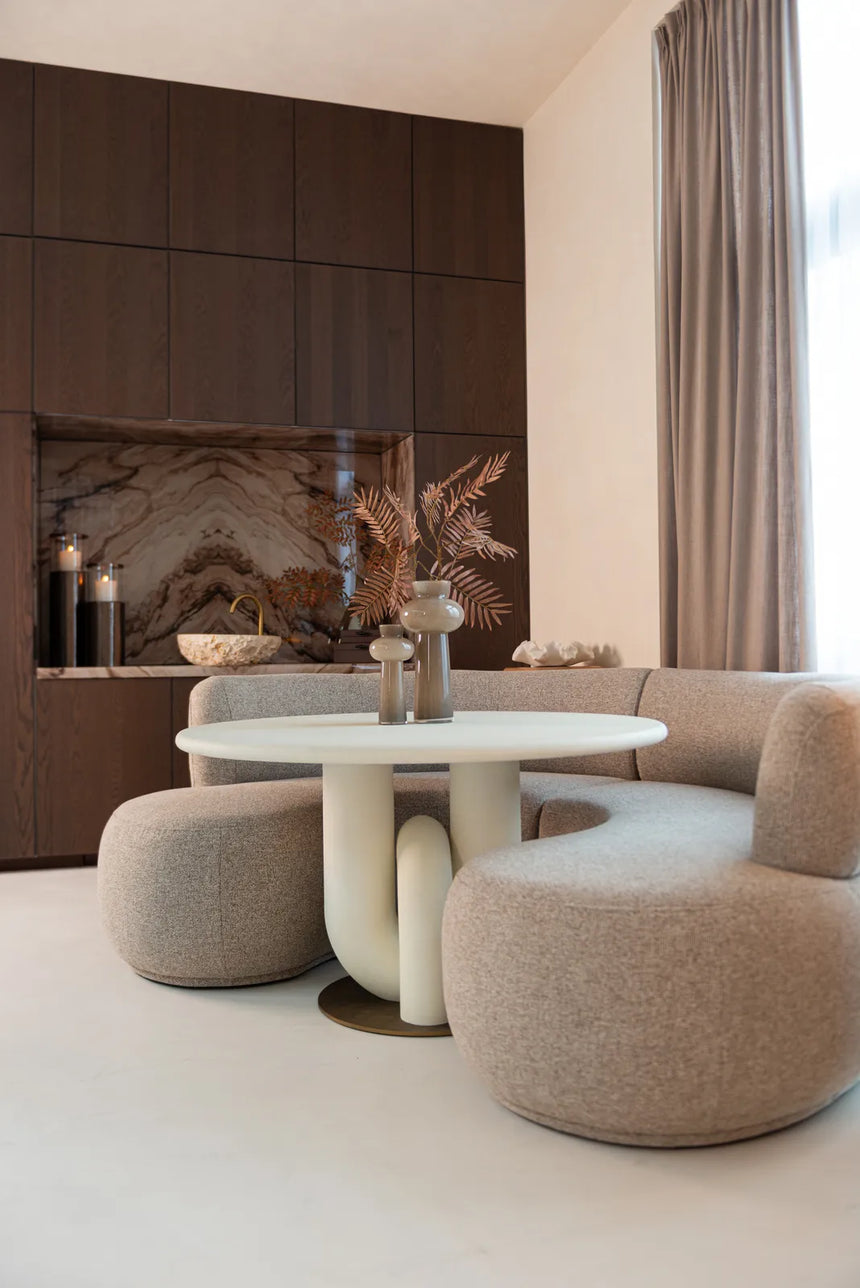 Esszimmerbank Sorrobon im 2er-Set in cayenne brown, runde Ausführung, 260x185x87 cm von Richmond Interiors – Bild 2