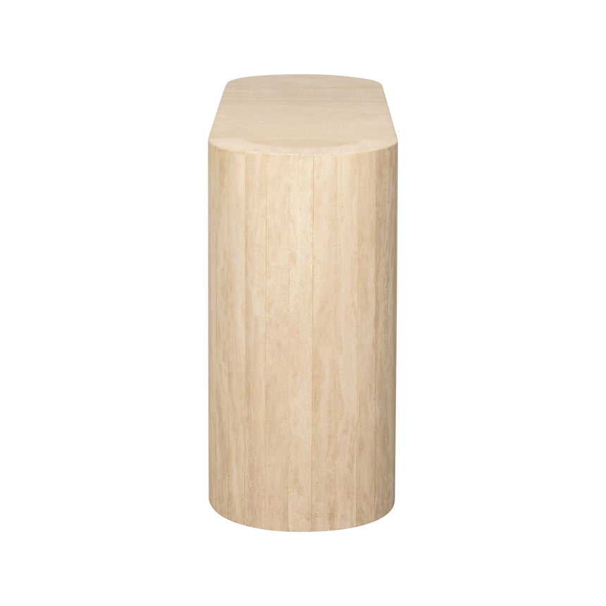 Konsolentisch Alexander Jones (Biltmore) aus Eisen und Travertin in beige, 140x40x77 cm von Richmond Interiors – Bild 4