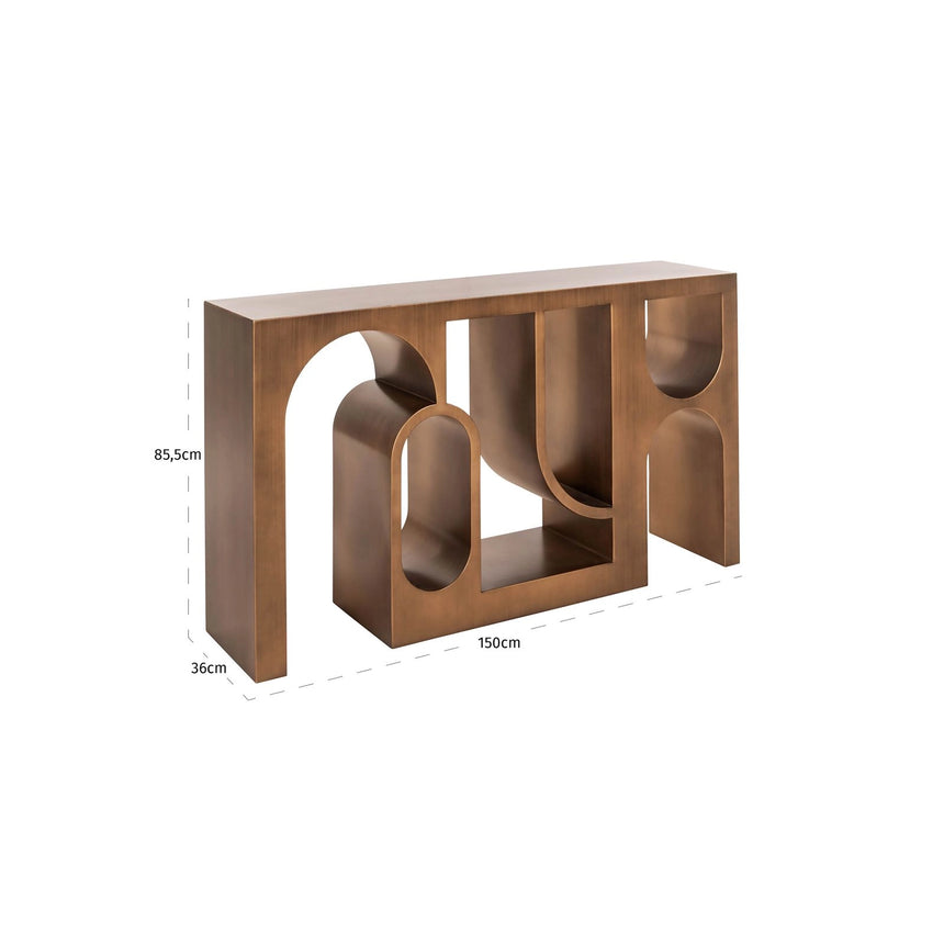 Konsolentisch Alexander Jones aus Eisen in brushed gold (Lugano), 150x36x86 cm von Richmond Interiors – Bild 5