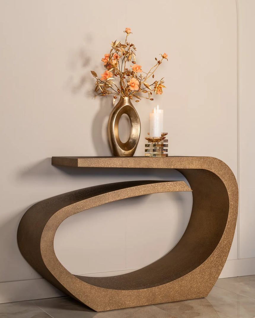 Konsolentisch Alhambra aus Eisen in brushed gold, 132x40x85 cm von Richmond Interiors – Bild 10