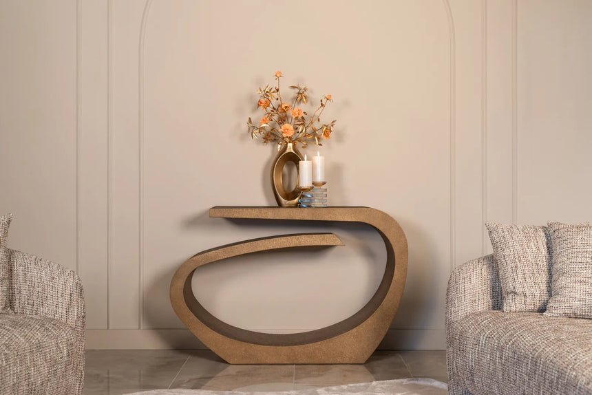 Konsolentisch Alhambra aus Eisen in brushed gold, 132x40x85 cm von Richmond Interiors – Bild 13