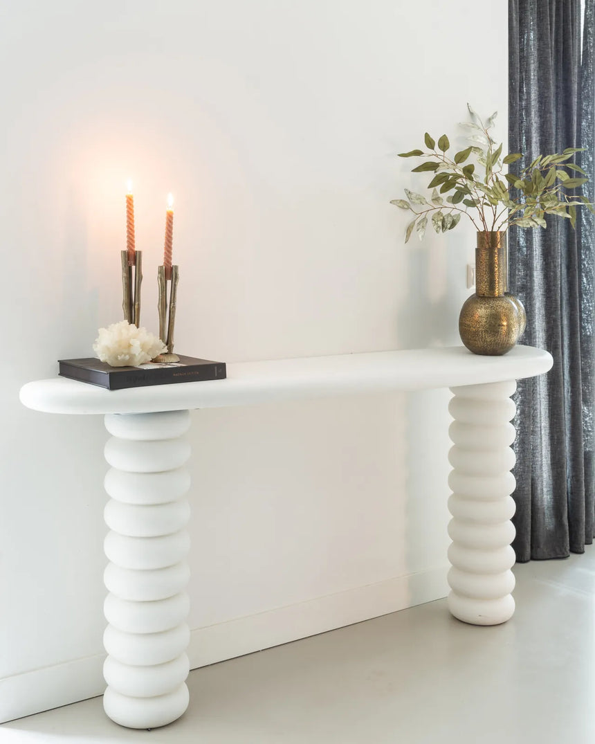Konsolentisch Bloomstone in weiß, 170x40x82 cm von Richmond Interiors – Bild 6