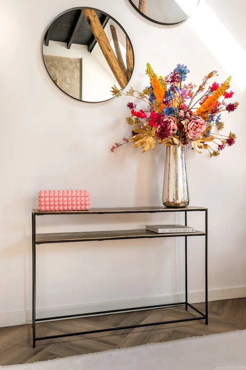 Konsolentisch Chandon aus Aluminium und Eisen in champagnergold, 119x30x81 cm von Richmond Interiors – Bild 12