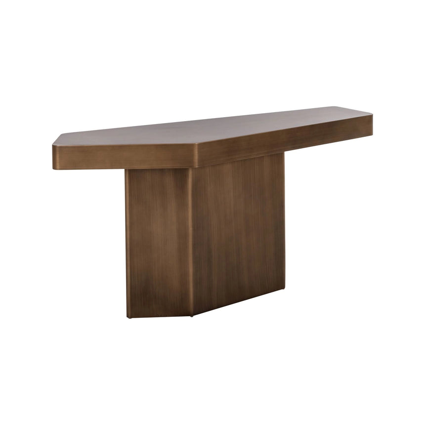 Konsolentisch Hexa aus Eisen in brushed gold, 150x40x75 cm von Richmond Interiors – Bild 1