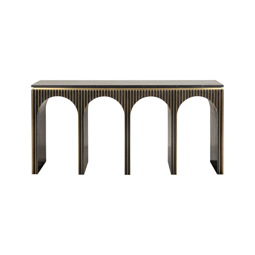 Konsolentisch Les Arcs in brushed gold, 160x45x76 cm von Richmond Interiors – Bild 2