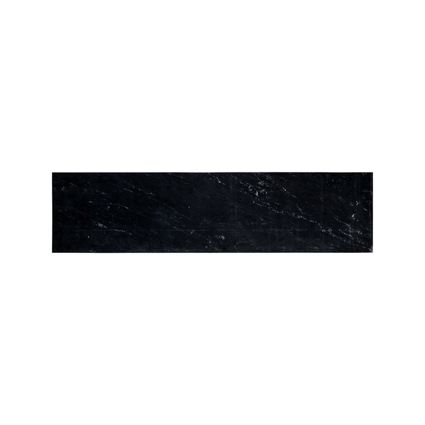 Konsolentisch Luna aus Aluminium und Black-Marine-Marmor in gold, 140x35x78 cm von Richmond Interiors – Bild 4