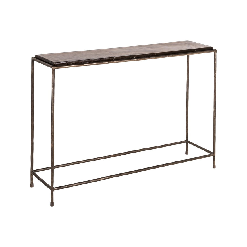 Konsolentisch Villano aus Glas und Eisen in bronze, 110x29x75 cm von Richmond Interiors – Bild 1