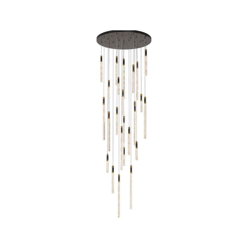 Kronleuchter Crosley in schwarz aus Aluminium und Acryl, 120x120x300 cm von Richmond Interiors – Produktbild 1