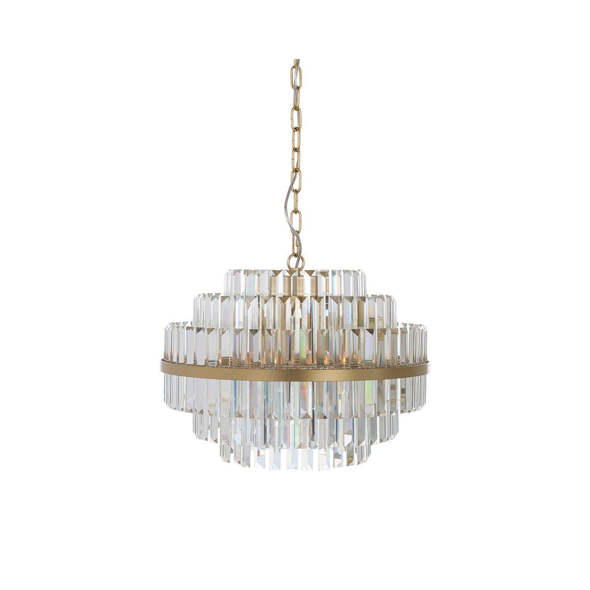 Kronleuchter Desire in brushed gold aus Eisen und Kristall, 49x49x35 cm von Richmond Interiors – Produktbild 1