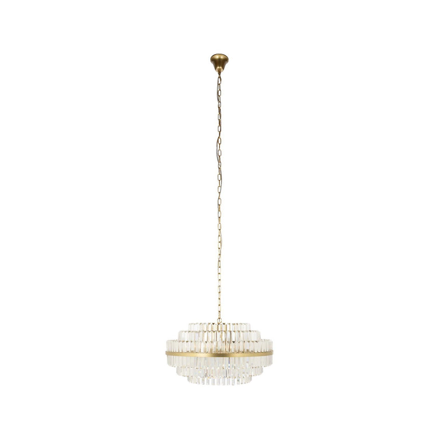 Kronleuchter Desire in brushed gold aus Eisen und Kristall, 65x65x38 cm von Richmond Interiors – Produktbild 1
