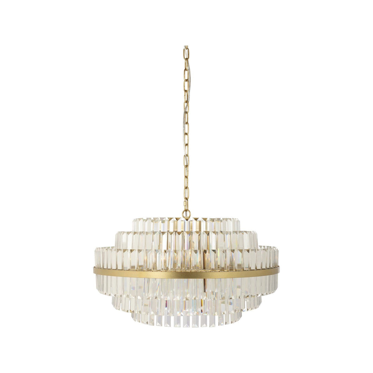 Kronleuchter Desire in brushed gold aus Eisen und Kristall, 80x80x40 cm von Richmond Interiors – Produktbild 1