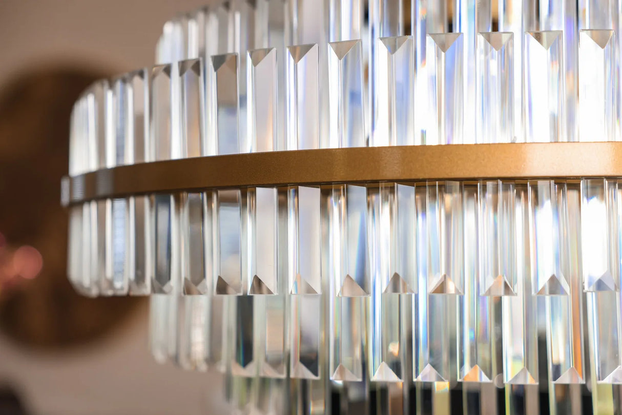 Kronleuchter Desire in brushed gold aus Eisen und Kristall, 80x80x40 cm von Richmond Interiors – Produktbild 17