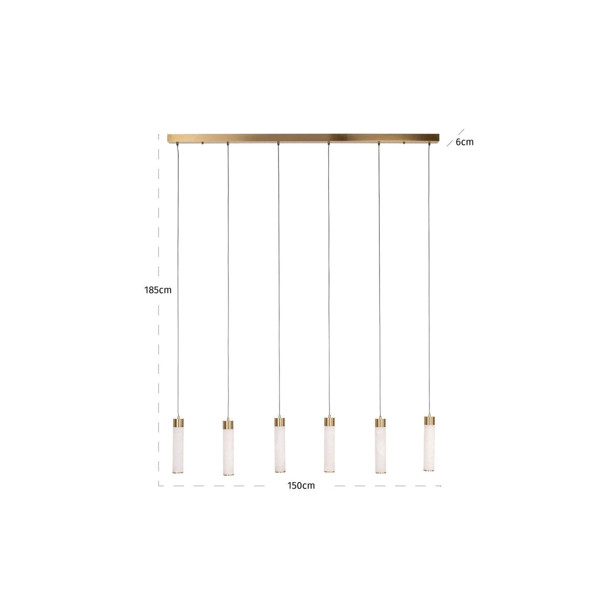 Kronleuchter Elaris in weiß aus Eisen und Alabaster, 150x6x185 cm von Richmond Interiors – Produktbild 8