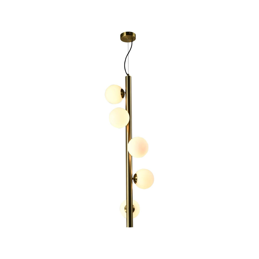 Kronleuchter Elorie in brass antique aus Eisen und Glas, 29,5x28,5x140 cm von Richmond Interiors – Produktbild 1