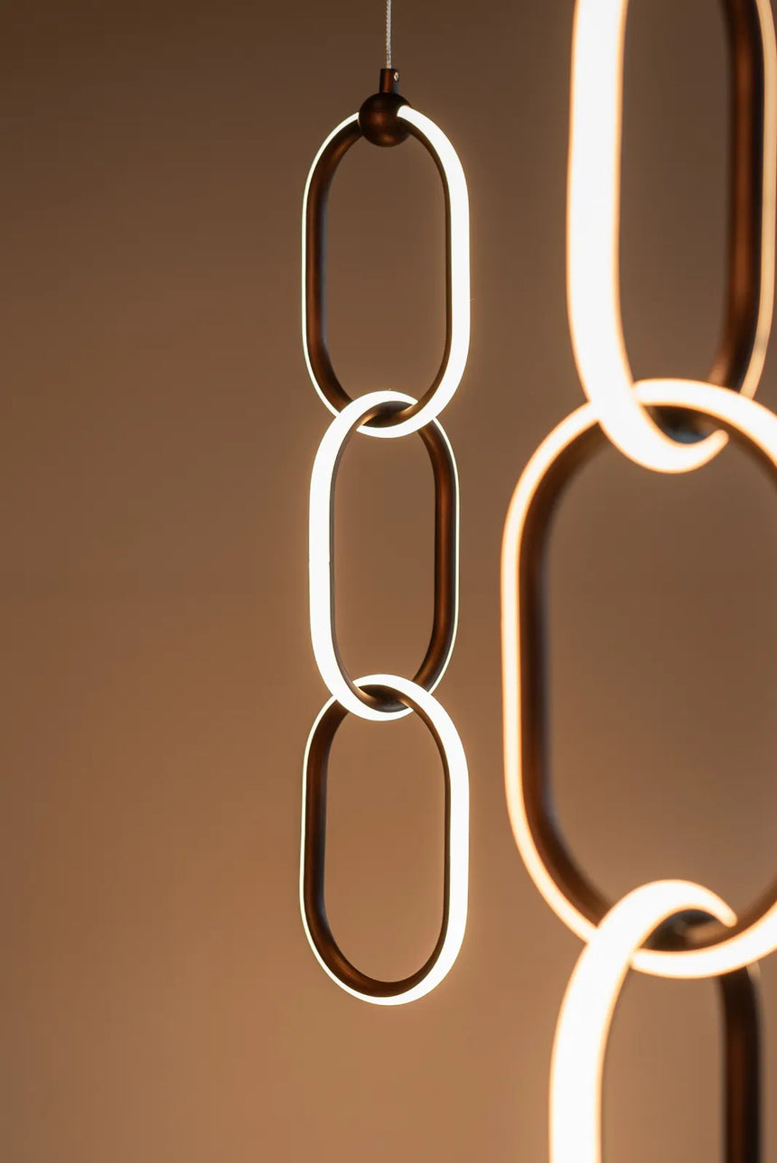 Kronleuchter Lacey in kupfer aus Aluminium, 13,5x13,5x170 cm von Richmond Interiors – Produktbild 4