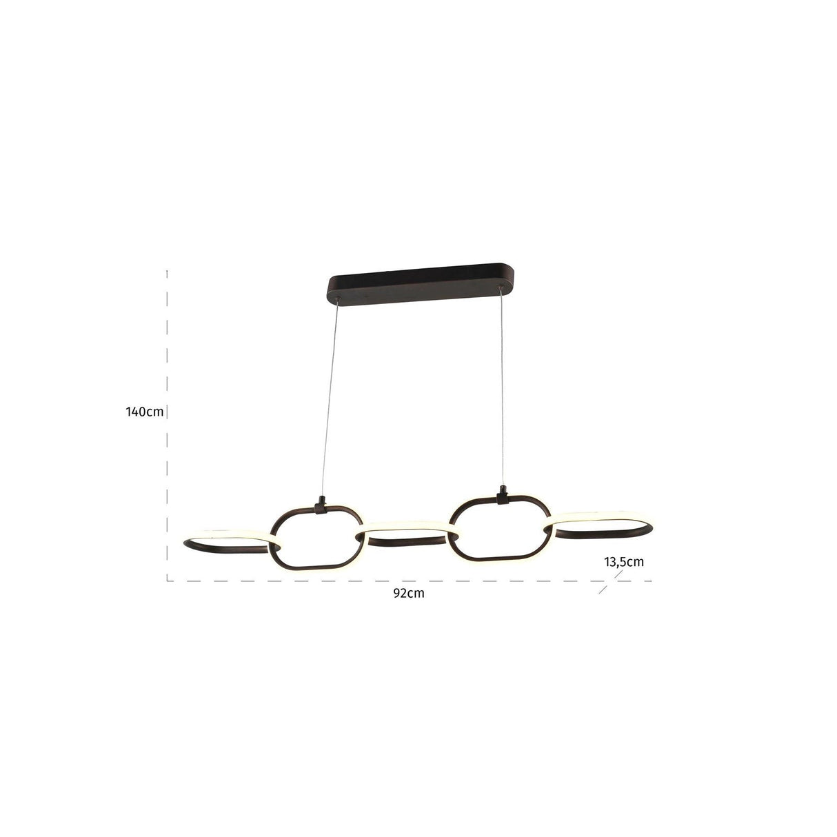 Kronleuchter Layn in kupfer aus Aluminium, 92x13,5x140 cm von Richmond Interiors – Produktbild 4