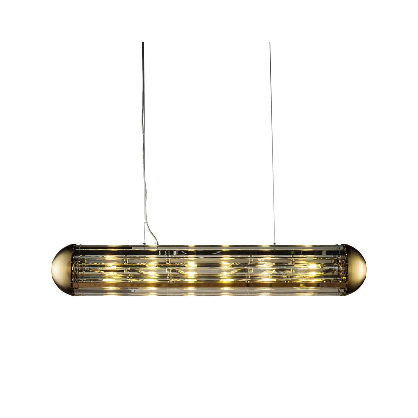 Kronleuchter Mula in kupfer aus Eisen und Kristall, 120x20x165 cm von Richmond Interiors – Produktbild 1