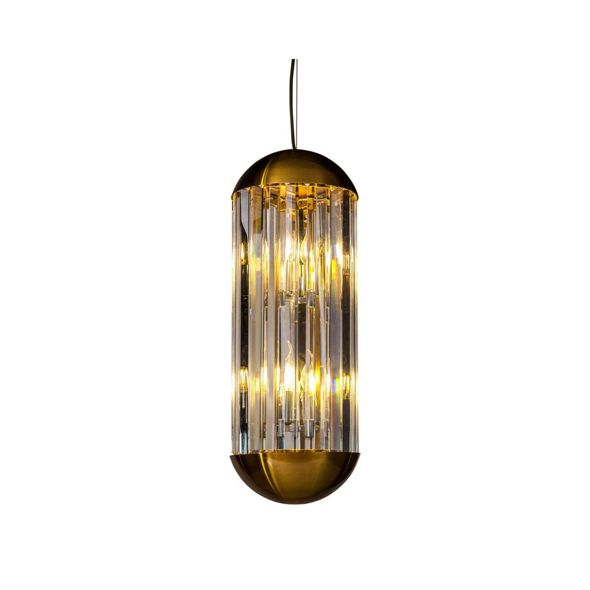 Kronleuchter Sila in kupfer aus Eisen und Kristall, 24x24x190 cm von Richmond Interiors – Produktbild 1