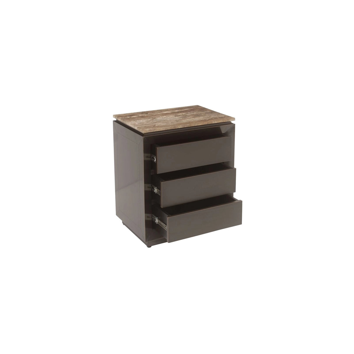 Nachttisch Russo aus Travertin in braun mit 3 Schubladen, 55x40x65 cm von Richmond Interiors – Bild 2
