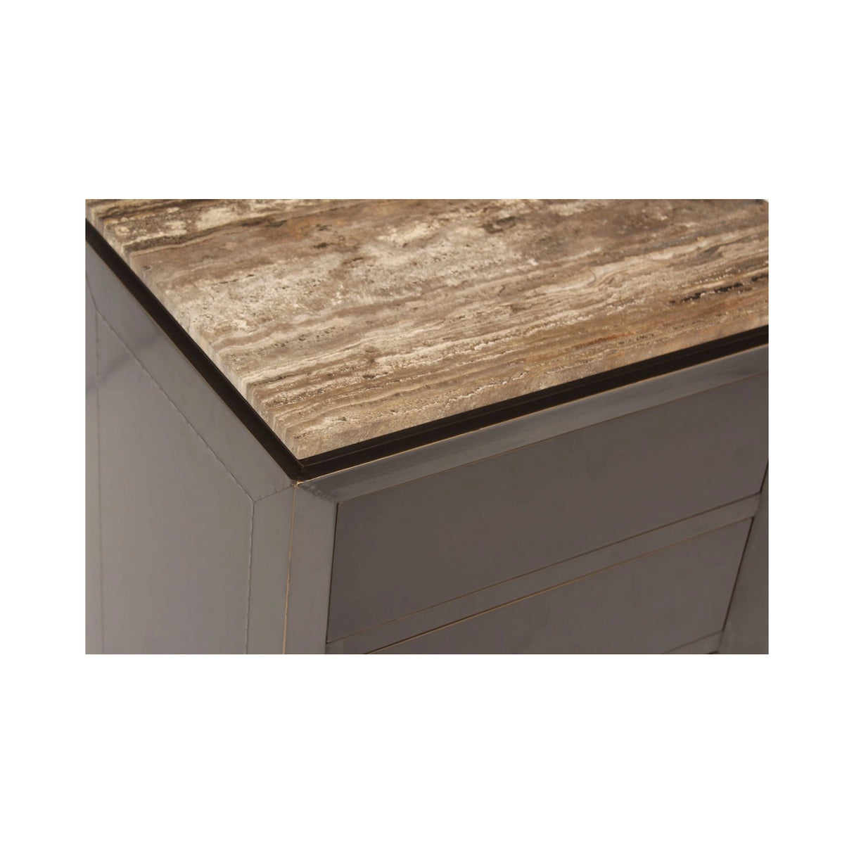 Nachttisch Russo aus Travertin in braun mit 3 Schubladen, 55x40x65 cm von Richmond Interiors – Bild 5