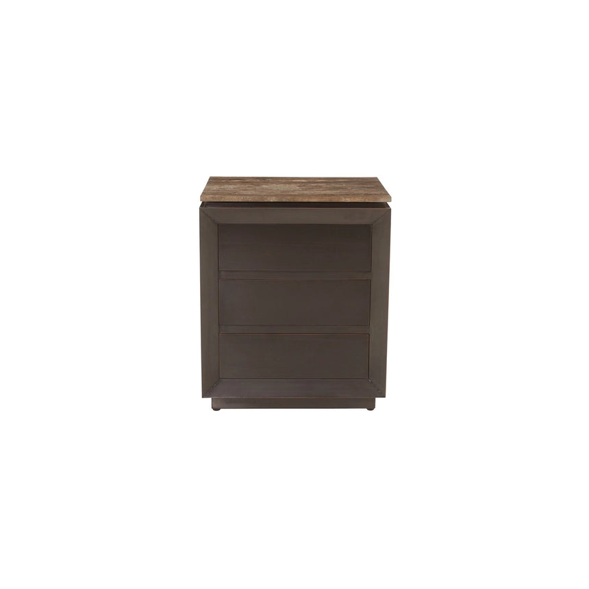 Nachttisch Russo aus Travertin in braun mit 3 Schubladen, 55x40x65 cm von Richmond Interiors – Bild 6
