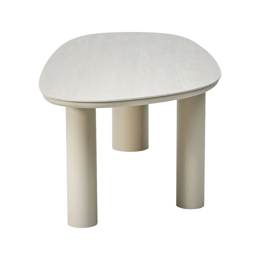 Outdoor-Esstisch Jabali aus Aluminium und gesintertem Stein in beige, 230x100x76 cm von Richmond Interiors – Bild 6
