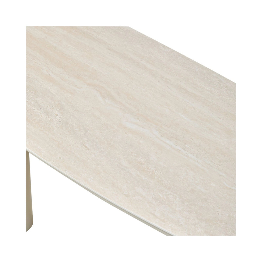 Outdoor-Esstisch Jabali aus Aluminium und gesintertem Stein in beige, 230x100x76 cm von Richmond Interiors – Bild 8