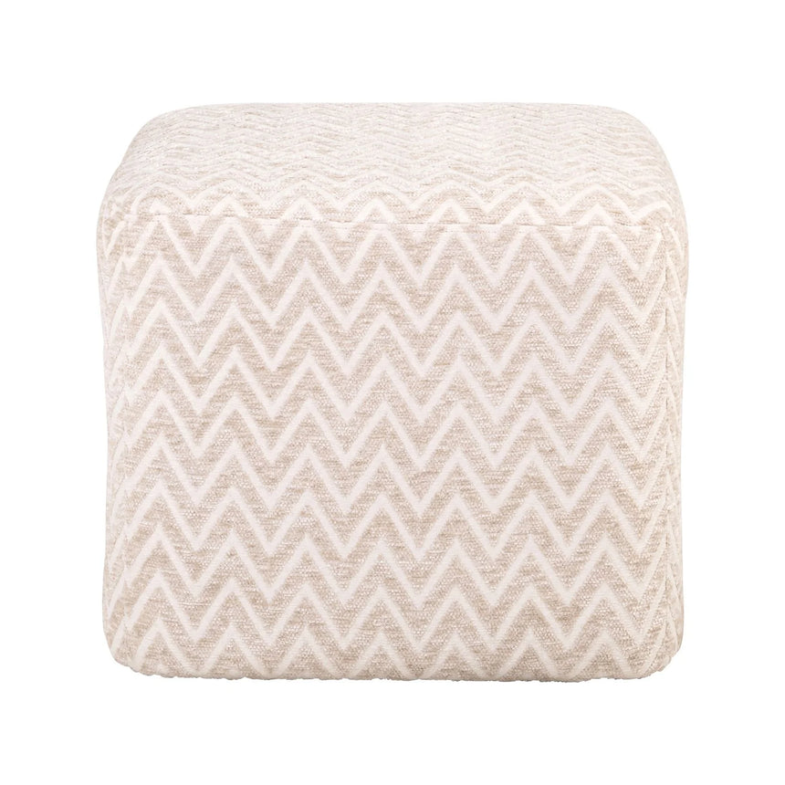 Pouf und Fußhocker Ciela in beige chevron, 51x51x43 cm von Richmond Interiors – Bild 3