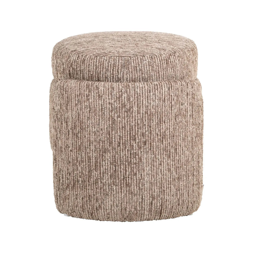 Pouf und Fußhocker Cupid mit Stauraum in mocca linear, 51x43x47 cm von Richmond Interiors – Bild 3