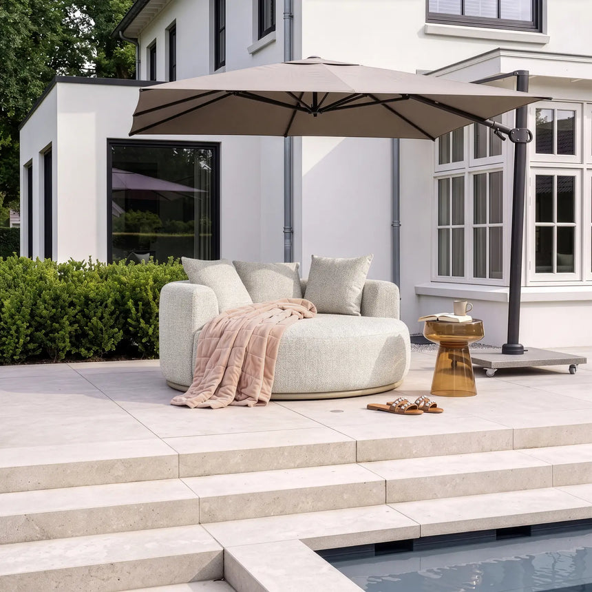 Runde Outdoor-Liege Belucci in ecru, 160x160x65 cm von Richmond Interiors – Bild 2