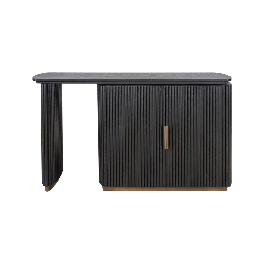 Schreibtisch Cambon mit Eichenholz und Eichenfurnier in dark coffee, 134x45x77 cm von Richmond Interiors – Bild 3