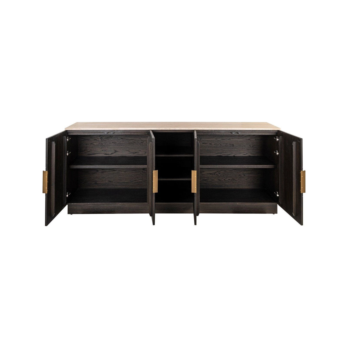 Sideboard Claremont braun mit 4-Türen und 2-Regalen, 225x46 cm von Richmond Interiors – Produktbild 3