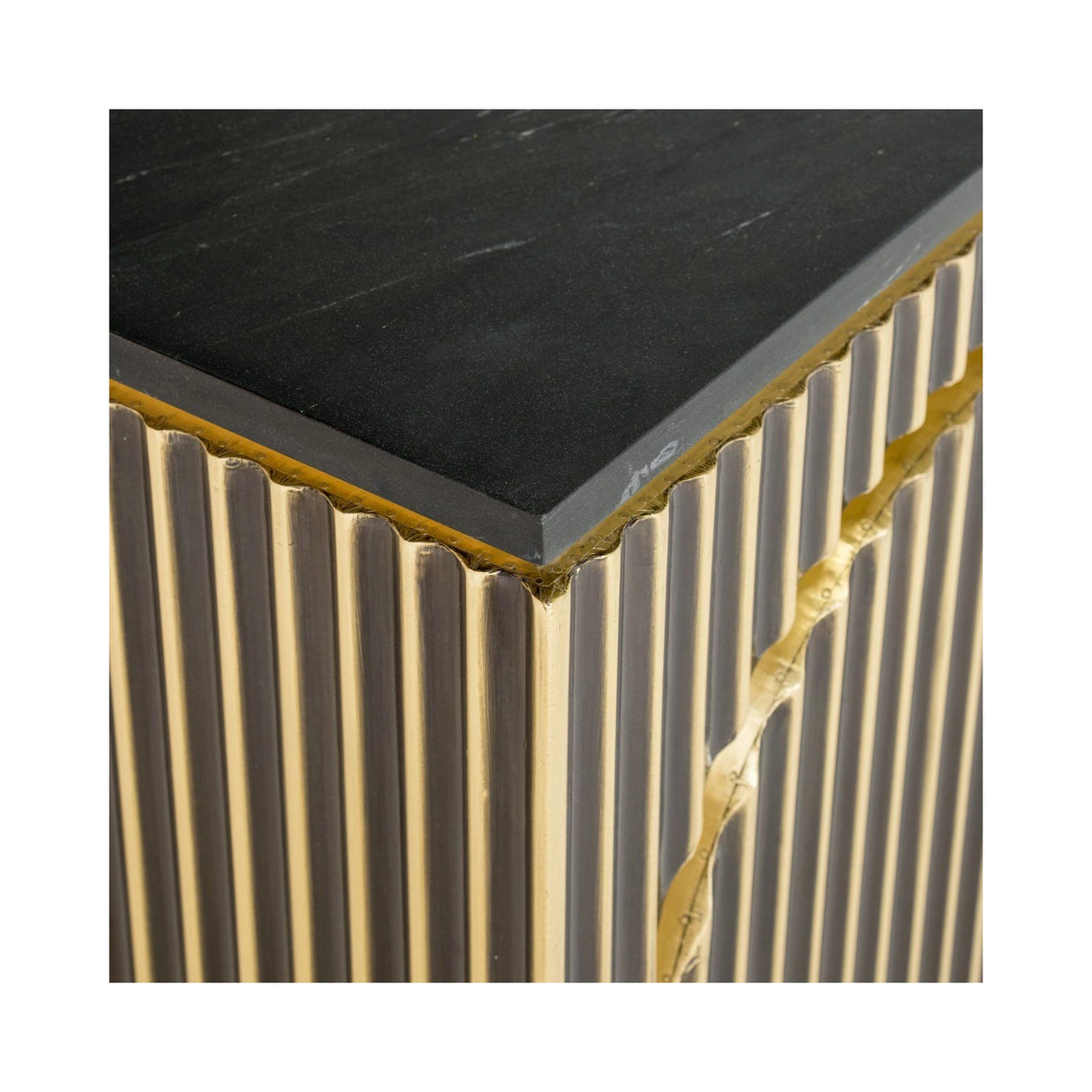 Sideboard Les Arcs aus Marmor mit Messingbeschlägen in brushed gold, 160x40x81 cm von Richmond Interiors – Produktbild 5
