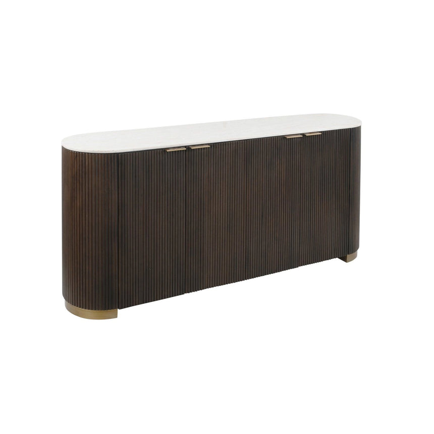 Sideboard Mayfield aus Mangoholz und Marmor in dunkelbraun, 180x42x80 cm von Richmond Interiors – Produktbild 1