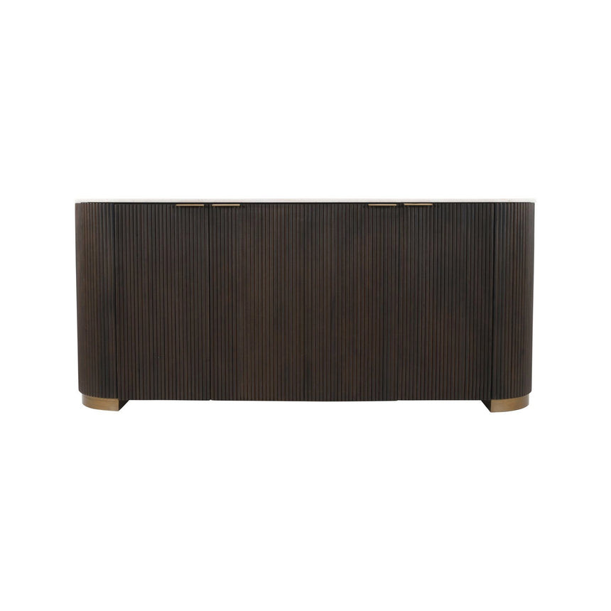 Sideboard Mayfield aus Mangoholz und Marmor in dunkelbraun, 180x42x80 cm von Richmond Interiors – Produktbild 2