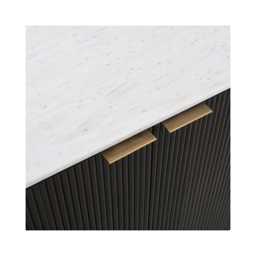 Sideboard Mayfield aus Mangoholz und Marmor in dunkelbraun, 180x42x80 cm von Richmond Interiors – Produktbild 4