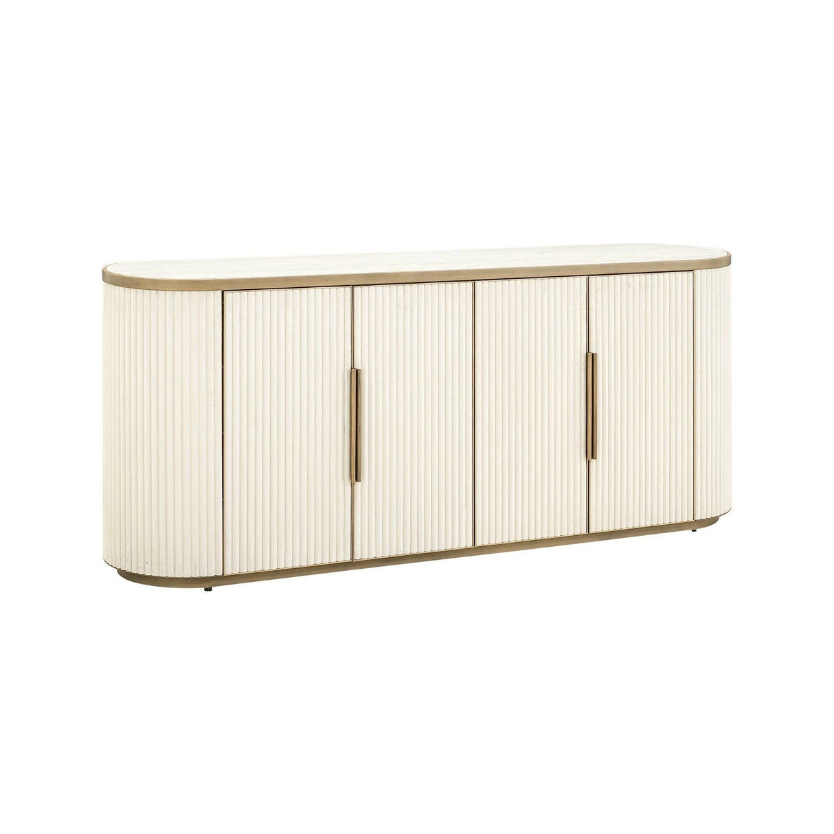 Sideboard Tivoli aus Eichenfurnier und Keramikplatte in weiß, 192x46x80 cm von Richmond Interiors – Produktbild 1