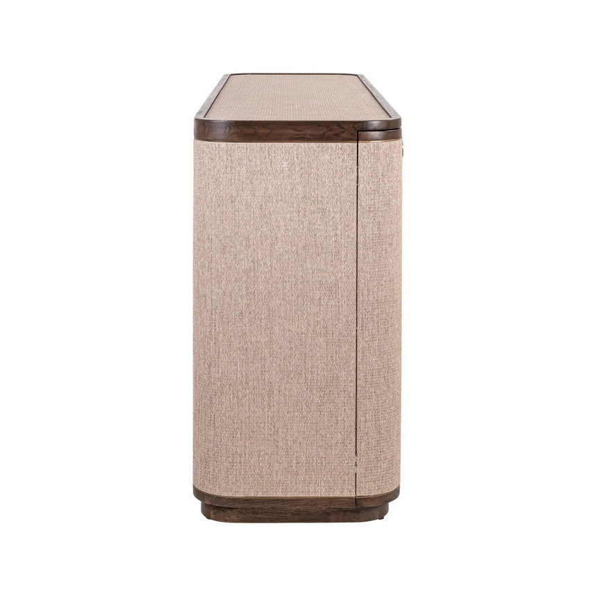 Sideboard Willox aus Eiche und Leinen in beige, 180x45x86 cm von Richmond Interiors – Produktbild 4