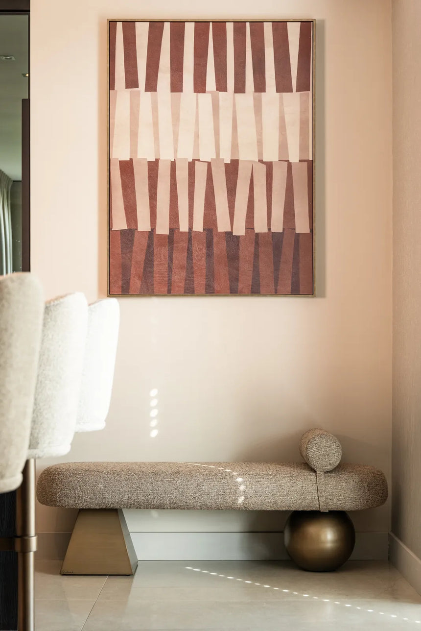 Sitzbank Alexander Jones (Geneva) mit flammhemmendem Bezug in brown tweed, 148x44x43 cm von Richmond Interiors – Bild 2