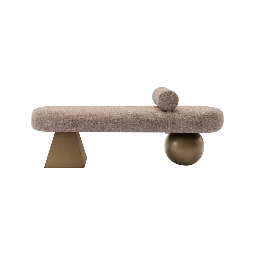 Sitzbank Alexander Jones (Geneva) mit flammhemmendem Bezug in brown tweed, 148x44x43 cm von Richmond Interiors – Bild 3
