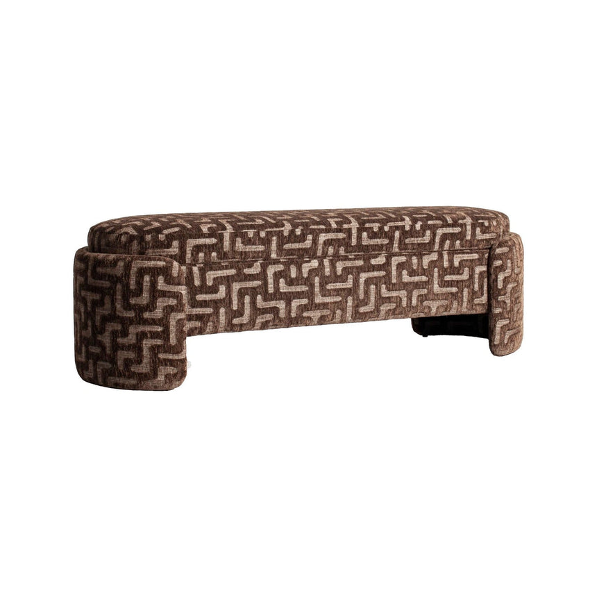 Sitzbank Cupid mit Stauraum in brown labyrinth, 150x46x46 cm von Richmond Interiors – Bild 1