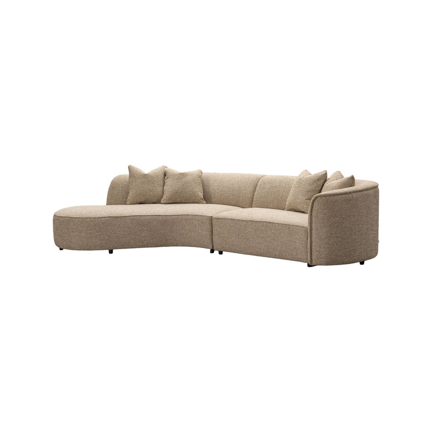 Sofa Romero mit Ottomane links und flammhemmendem Bezug in sand tweed, 303x178 cm von Richmond Interiors – Bild 1